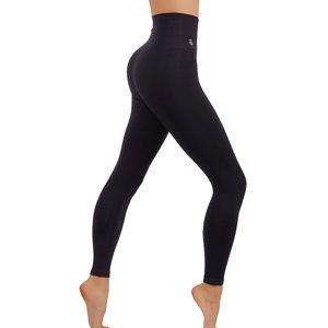 Two tone workout leggings yoga pants Black